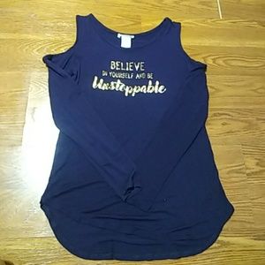 Girls Cold Shoulder Knit Top